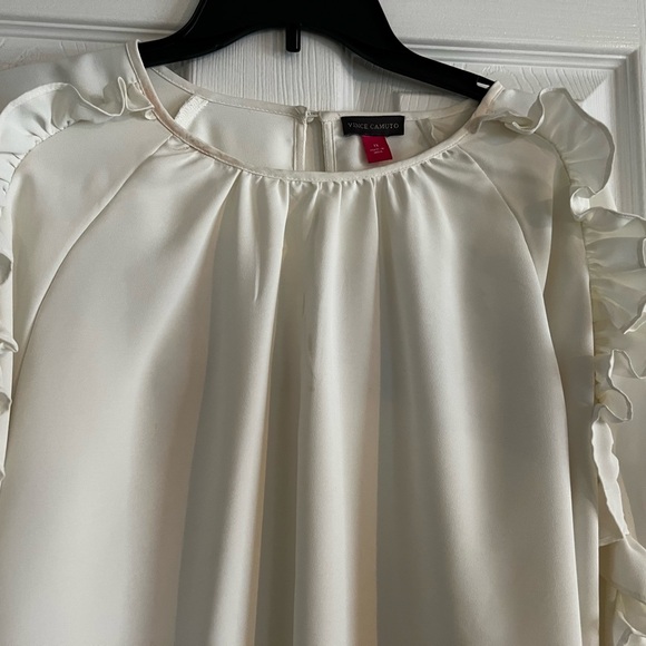 Vince Camuto Cream Ruffle Sleeve Blouse - Picture 6 of 7